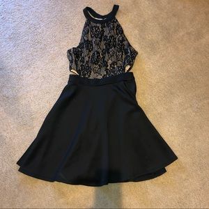Speechless black and lace peekaboo dress